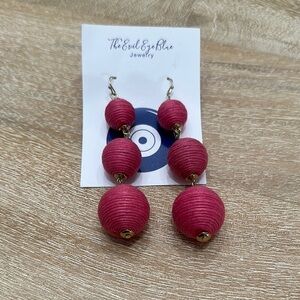 Pink Beaded Earrings NWT